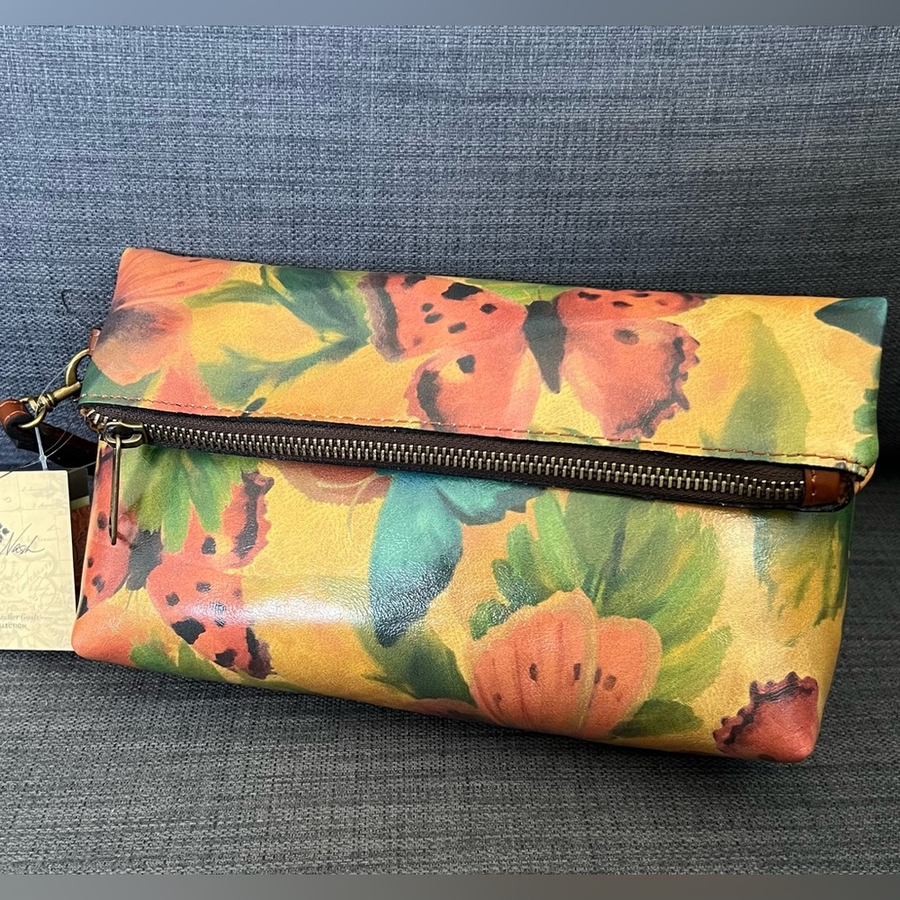 NWT PATRICIA NASH VALERIE FOLDED COSMETIC MAKEUP BAG WRISTLET CLUTCH POUCH
